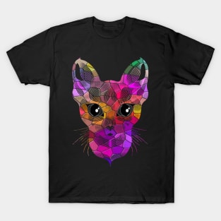 Cute Cat Colorful Gift T-Shirt